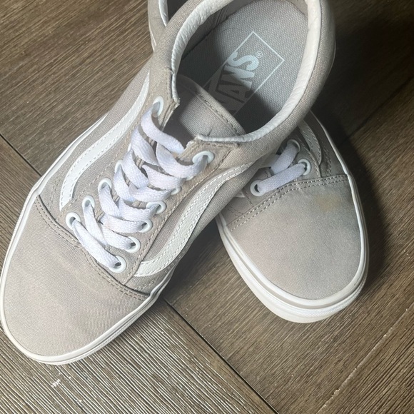 Vans Gray and White Sneakers Canvas Suede Low-Top - Picture 2 of 6